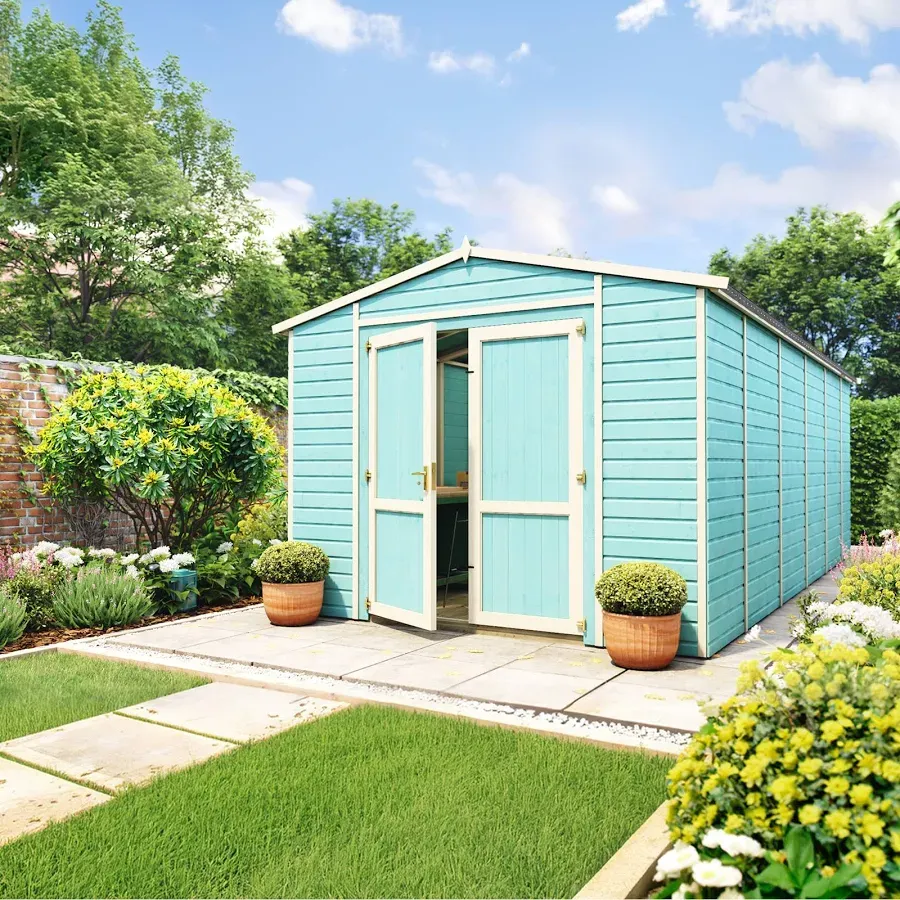 Pressure Treated Heavy Duty Garden Workshop Shed Tongue and Groove Windowless Double Doors