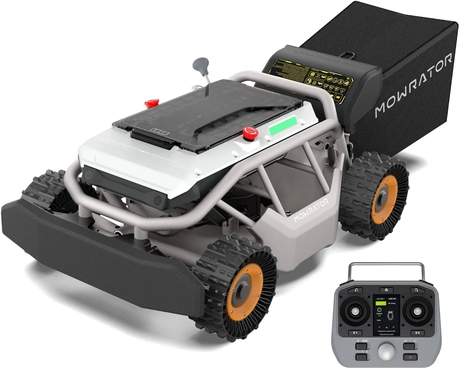 Mowrator S1 4WD 18Ah Remote Control Lawn Mower 21" Mow, Vac and Plow Bundle